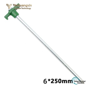 Piquets de tente en métal à poignée verte, clous de sol en acier coupe-vent pour auvent extérieur - Product Image 6
