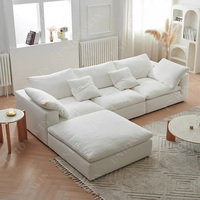 Canapé modulaire compressible en mousse Tatami extensible, sans cadre, rond, doux, en lin chinois moderne, emballé en gros - Union Win