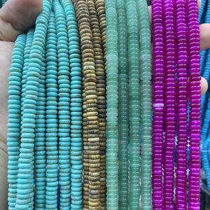 天然石Rondelleスペーサービーズ,2x6mm,宝石ディスクシェイプDIYブレスレットジュエリー作り - Product Image 5