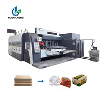 Nouvelle machine de fabrication de boîtes en carton ondulé entièrement automatique avec impression numérique 4 couleurs, rainurage et découpe