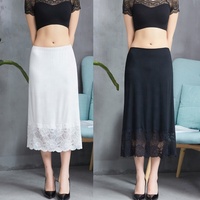 Jupes mi-longues en dentelle pour femmes, sous-jupes longues, rallonges de jupes, sous-robes, jupons à taille élastique, sous-jupes de robe