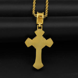 Hip Hop mano religiosa católica cristiana impermeable deslustre libre de acero inoxidable joyería de moda colgantes collares para hombre hombres - Product Image 6