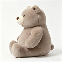 OEM ODM Personnalisé Ours en peluche gris assis et rond, brodé, en polyester et coton PP, pour anniversaire