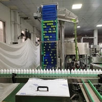 Équipement complet d'embouteillage de détergent en usine, ligne de remplissage, bouchage et scellage sous film rétractable en aluminium à 8 têtes anti-corrosion