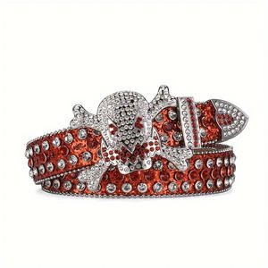 Ceintures en PU rétro brillantes de style occidental avec strass, ceintures pour hommes avec clous brillants, <span class=keywords><strong>ceinture</strong></span> en cristal de diamant, ceintures <span class=keywords><strong>Bb</strong></span> <span class=keywords><strong>Simon</strong></span> - Product Image 3