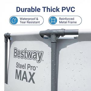 <span class=keywords><strong>Piscina</strong></span> Bestway 56406 <span class=keywords><strong>Redonda</strong></span> Grande con Marco Metálico, <span class=keywords><strong>Piscina</strong></span> Familiar de PVC para Jardín, <span class=keywords><strong>Piscina</strong></span> Elevada Portátil para Exteriores y Accesorios - Product Image 5