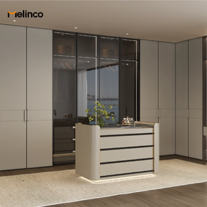 Melinco, Produttore di Punta, <span class=keywords><strong>Armadio</strong></span> Moderno a L Personalizzabile con <span class=keywords><strong>Specchio</strong></span> e Ante in Vetro, Cabina <span class=keywords><strong>Armadio</strong></span> di Lusso su Misura per Camera da Letto - Product Image 3