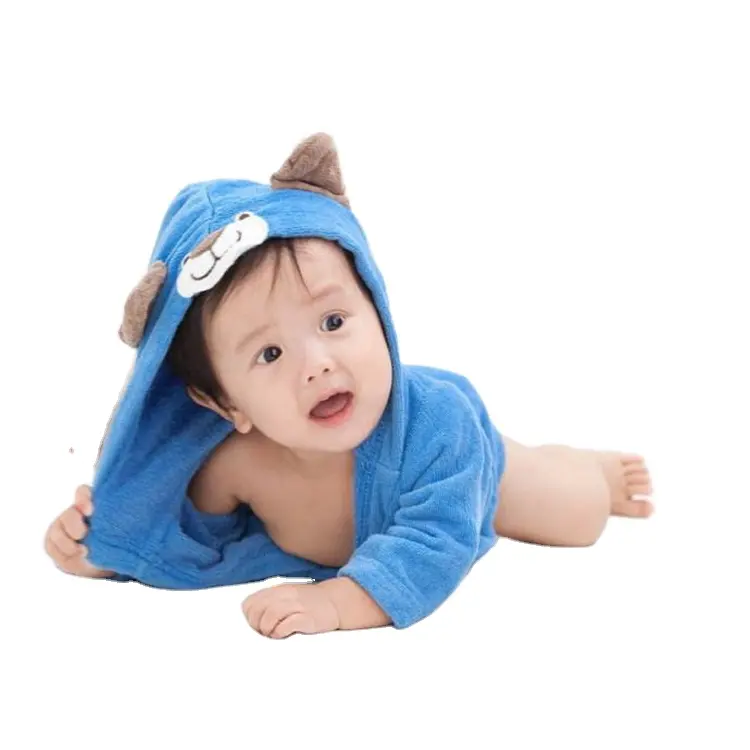 Luxury Soft Personalized Animal Dressing Gown Nightgown Poncho Beach Towel Baby Bathrobe