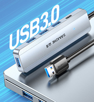SAMZHE Hub de Expansión USB 3.0 de 350 MB/s, Divisor de 4 Puertos, Adaptador Extensor Multipuerto, Cable de Extensión para Computadora Portátil