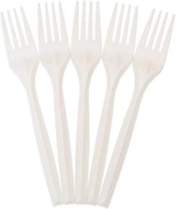 Assiettes 100 % compostables, couteaux sans plastique, fourchettes et cuillères jetables, ustensiles - Product Image 2