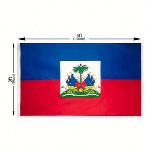 China Manufacturer Supply High Quality Cheap Polyester Custom Logo 90x150cm Customizable Haiti Country <b>Flag</b> - Product Image 1