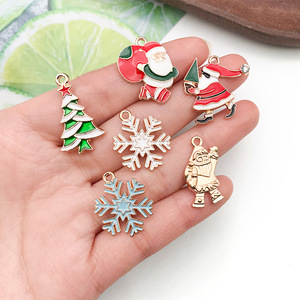 Mix 20 KC oro goccia in lega di olio di natale ciondolo gioielli DIY accessori albero - Product Image 2