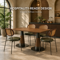 Table et chaises de salle à manger commerciales, style élégant, robustes et durables, plateau en bois massif pour café, bistrot, design gain de place
