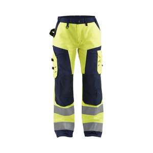 BLAKLADER - 715518113389D25 Pantalon haute visibilité pour femme sans poches à clous Jaune/Bleu marine-EAN 7330509502167 HI-VIS WORKWEAR - Product Image 1