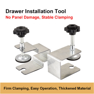 Pince d'installation robuste pour façades de tiroirs, gabarit d'alignement réglable pour armoires, outil en U épaissi à dégagement rapide - Product Image 4