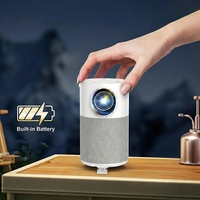 Nouveauté : Mini projecteur portable LED 4K H2PT Android 14 WiFi avec batterie intégrée, 170 lumens ANSI, haut-parleurs intégrés, LCD extérieur