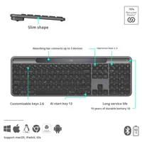 Logitech SIGNATURE SLIM SOLAR+K980 Solar Wireless Office Keyboard Bluetooth Keyboard untuk Laptop Mobile Mac Tablet IPad-Ukuran Penuh