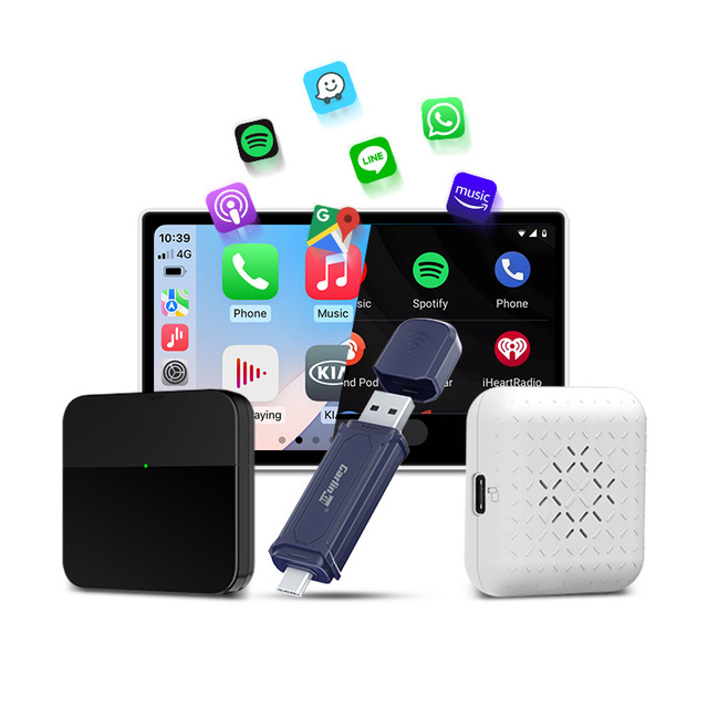 Make Color Factory Sales Mini Usb Car Play Dongle Stereo Wireless Carplay Ai Box Android Auto Adapter for Most Cars Motorcycle