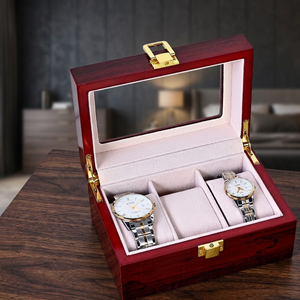 Boîte à montre rectangulaire en bois avec logo personnalisé, doublure en daim et couvercle en verre, étui de rangement de luxe pour présentation de cadeaux (vert) - Product Image 4