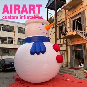 Sevimli açık dekorasyon şişme noel mavi eşarp kardan adam balon - Product Image 6