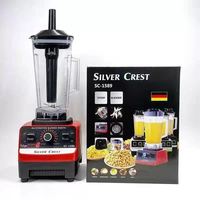 Blender Multifungsi Kecepatan Tinggi Silver Crest Elektrik Dua Cangkir 4500W Kapasitas 2L untuk Menggiling dan Memproses Makanan
