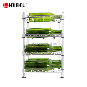 Tự làm NSF thép 4 tầng Bảng hàng đầu kim loại chai rượu vang Giá hiển thị bán lẻ - Product Image 2