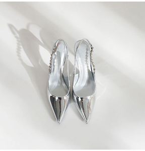 Sandalias Elegantes Plateadas de Tacón Alto Stiletto para Mujer, Lujosas, Cómodas, Antideslizantes, Moda 2026, Sandalias de Vestir para Dama - Product Image 4