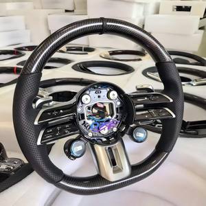 Volant de voiture en cuir perforé en fibre de carbone avancée à LED pour Mercedes-Benz AMG GT C63 E63 S63 G63, best-seller - Product Image 5