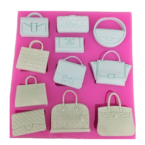 Diseño de maquillaje Moldes de chocolate de caramelo Pasta de goma Llavero Moldes Bolso Bolsos de mano Monederos Zapatos de tacón alto Moldes de silicona <span class=keywords><strong>Fondant</strong></span> - Product Image 1