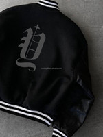 Veste de baseball personnalisée pour homme, logo brodé, manches contrastées, boutons pression, style streetwear, style varsity, OEM ODM