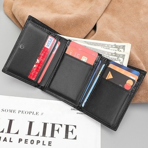 Boshiho Custom Front Pocket Trifold <b>Wallet</b> Genuine Leather <b>Wallet</b> <b>RFID</b> <b>Blocking</b> Credit Card Holder for Men - Product Image 4