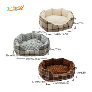 Famipet Hersteller individuelles neues Design luxuriöses waschbares weiches plüsch bequemes rundes Haustier-Katzen-Wahlhund-Bett - Product Image 2