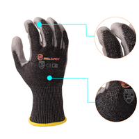 Gants de sécurité résistants aux coupures SNELL Grade 4 HPPE, paume enduite de PU, résistants à l'abrasion, pour les travaux de construction et d'ingénierie