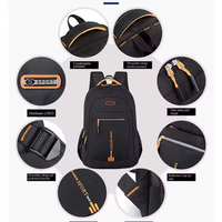 Sac à dos personnalisé avec logo pour hommes d'affaires, sac à dos de voyage pour étudiants, sac à dos en polyester imperméable avec port USB, sac à dos pour ordinateur portable, sac à dos scolaire