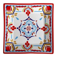 Assiette plate carrée en céramique écologique peinte à la main, design moderne, 8 pouces