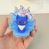 Nouveauté transfrontalière : Ornements créatifs en résine renard à neuf queues, effet sable mouvant, figurines de collection, boîte mystère artisanale, vente en gros pour bureau