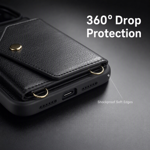<span class=keywords><strong>เคส</strong></span>หนัง PU คุณภาพสูงแบบสะพายข้าง พร้อมสายคล้องคอ สำหรับ iPhone ป้องกันการกระแทกได้รอบด้าน - Product Image 6