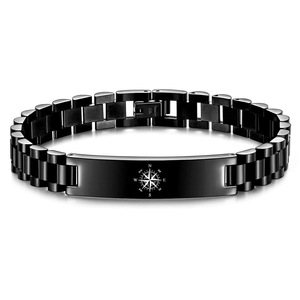 Bracelet de montre en acier inoxydable 10 mm, bracelet courbé avec compas laser, bijou unisexe, cadeau - Product Image 4