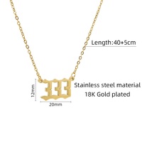 Collar de número de Ángel de acero inoxidable chapado en oro de 18K, joyería personalizada de alta calidad, sin deslustrar, resistente al agua, venta al por mayor
