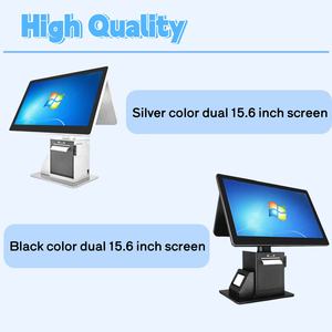 Systèmes <span class=keywords><strong>de</strong></span> point <span class=keywords><strong>de</strong></span> vente à double écran <span class=keywords><strong>de</strong></span> 15,6 pouces, machine <span class=keywords><strong>de</strong></span> point <span class=keywords><strong>de</strong></span> vente multifonctionnelle tout-en-un, imprimante thermique, lecteur <span class=keywords><strong>de</strong></span> codes-barres, en <span class=keywords><strong>stock</strong></span> en usine - Product Image 2
