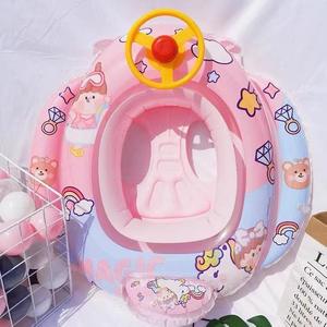 Bouée gonflable <span class=keywords><strong>licorne</strong></span> en PVC, siège flottant pour enfant avec volant et klaxon, cadeau pour enfant Justware - Product Image 2