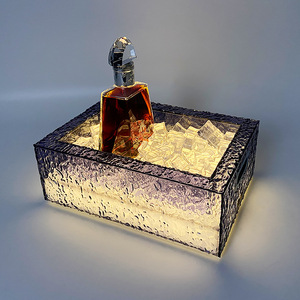 Porta Botellas de Vino Rectangular con Luces LED, Decoración Moderna para Bar, Uso en Fiestas - Product Image 1