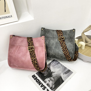 2022 Nieuwe Retro Lederen Messenger <span class=keywords><strong>Bag</strong></span> Luipaard Print Koe Print Schoudertas Mode Tas Voor Vrouwen Meisje - Product Image 2