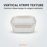 Conteneur à céréales transparent à rayures verticales, moulé par injection, en PET, empilable, de qualité alimentaire, sans BPA, hermétique, bac de rangement pour la cuisine
