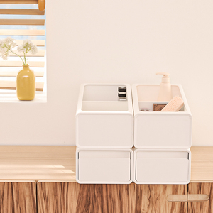 ตู้เก็บของอเนกประสงค์แบบซ้อนได้ AA ตู้ลิ้นชักหลายชั้น ระบบจัดระเบียบตู้เสื้อผ้า ประหยัดพื้นที่ สำหรับบ้านและห้องเด็ก - Product Image 1