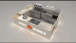 <span class=keywords><strong>Temu</strong></span> Iced Bubble Tea & Coffee Station Showcase Shop-Like Cake Display Kiosk Stands para Mall - Product Image 4