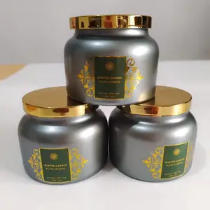 Luxury Aromatic Scented Candle Soy Beeswax Paraffin In Glass Jar Customized For Christmas And Father's Day Body Shape