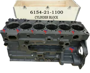 מכונות מנוע צילינדר בלוק 6154-21-1100 עבור חופר PC400-7 גלגל מטעין WA470-5 מנוע SAA6D125E-3