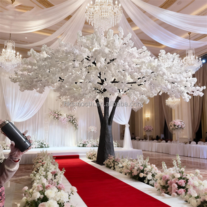Árbol de Flores de Seda Grande Personalizado para Decoración de Bodas, Árboles Artificiales de Flores de Cerezo Blancas - Product Image 1