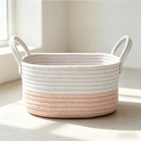 Panier de rangement pliable en tissu 100% coton, style nordique, écologique, moderne, avec poignée, multifonctionnel pour la décoration de la maison
